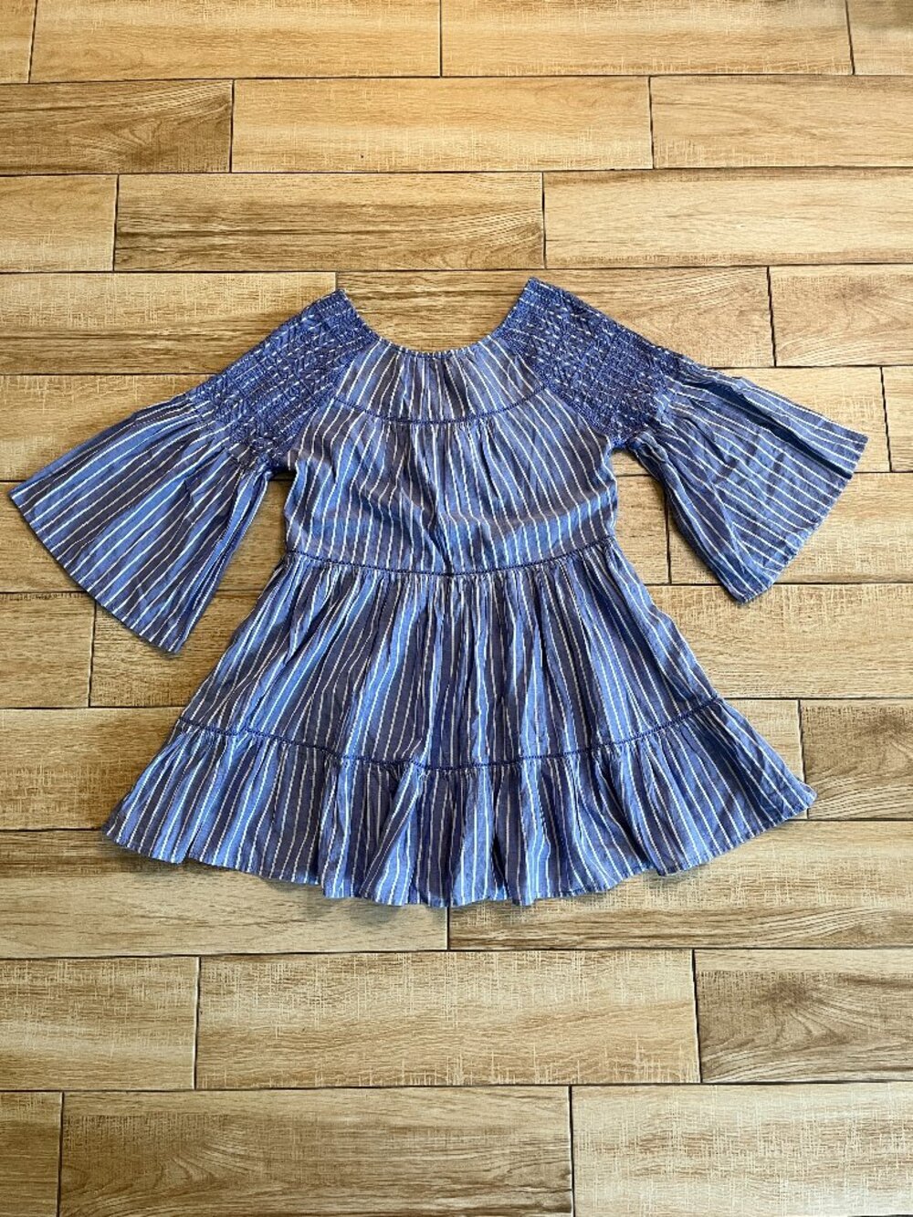 Womens Free People Blue Mini Stripe Dress - XS